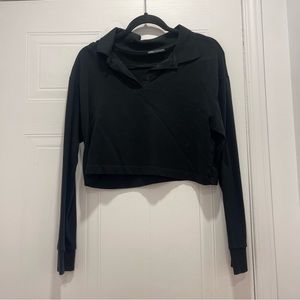 BLACK LONG SLEEVE POLO